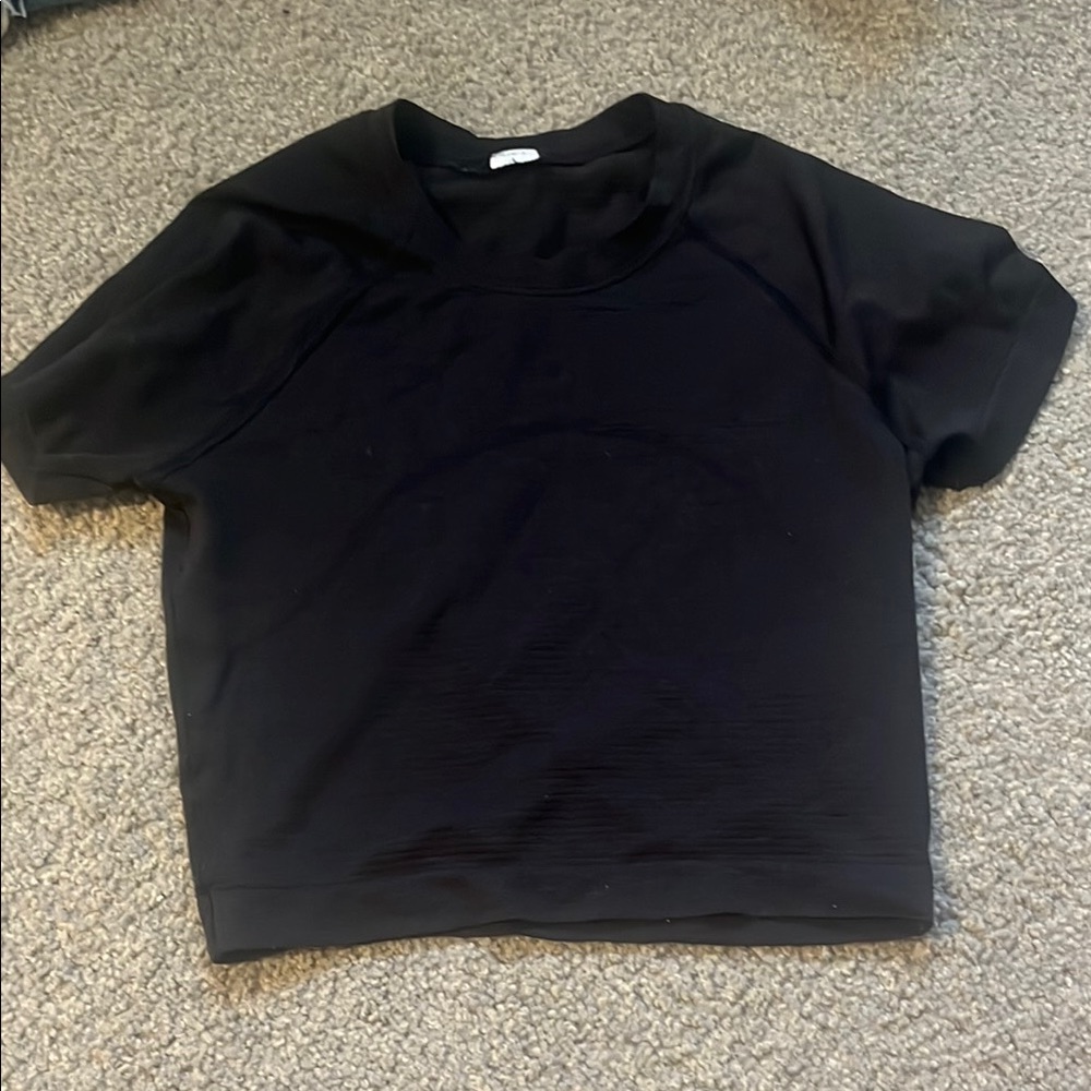 Lululemon Athletica Black Boxy Short Sleeve Tee
